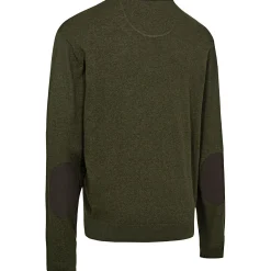 Clearance Harrington Strickpullover Herren, mit Rundhalsausschnitt (Forest Ember Melange) Angelpullover & -Strickjacken