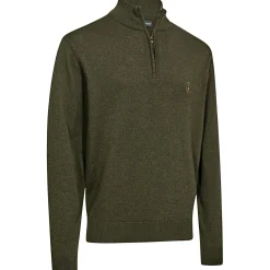 Deerhunter Harrington ½-Zip Strickpullover Herren (Forest Ember Melange)< Angelpullover & -Strickjacken