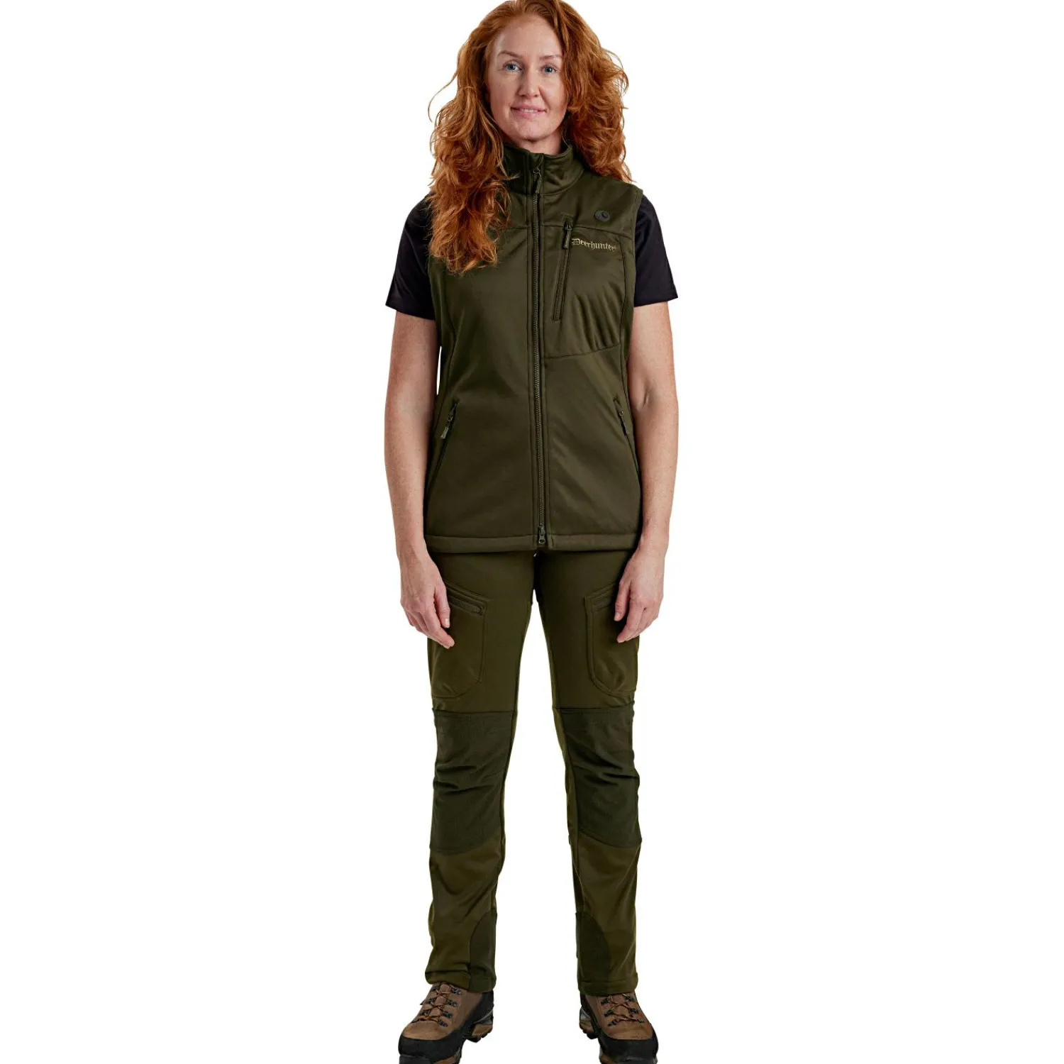 Deerhunter Lady Excape Softshell Weste Damen (Art Green)<Damen Damen Angeljacken & -Westen