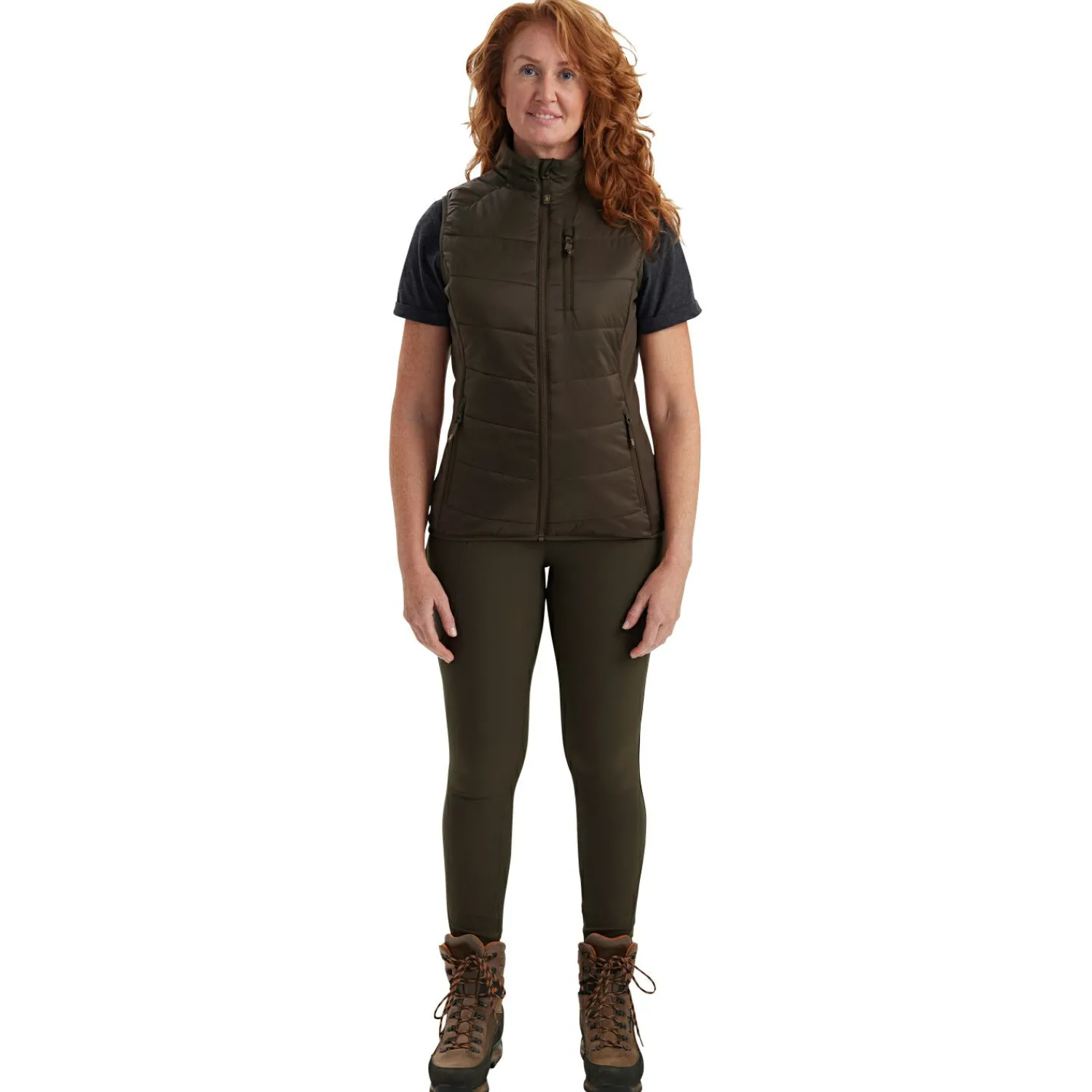 Deerhunter Lady Heat wattierte Weste Damen (Wood)<Damen Damen Angeljacken & -Westen