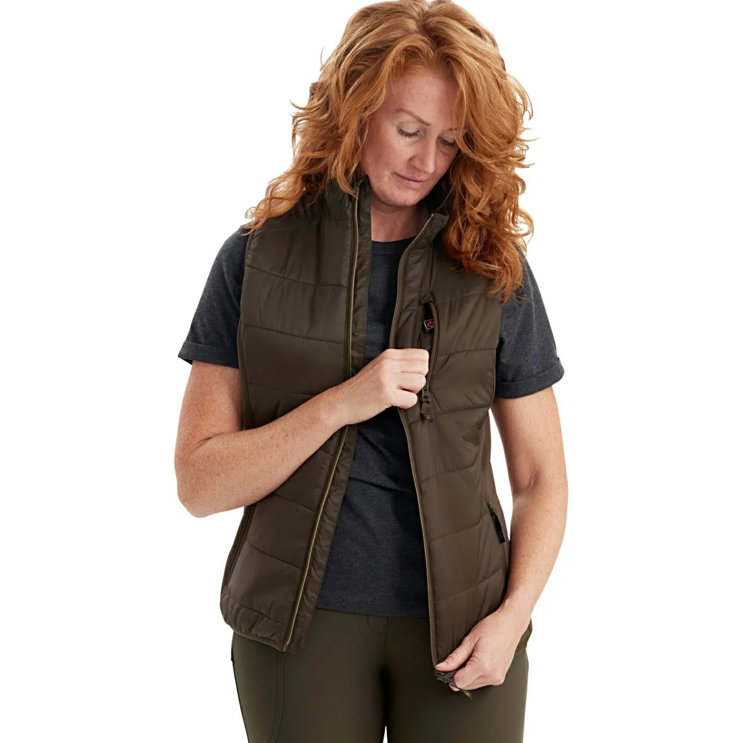 Deerhunter Lady Heat wattierte Weste Damen (Wood)<Damen Damen Angeljacken & -Westen