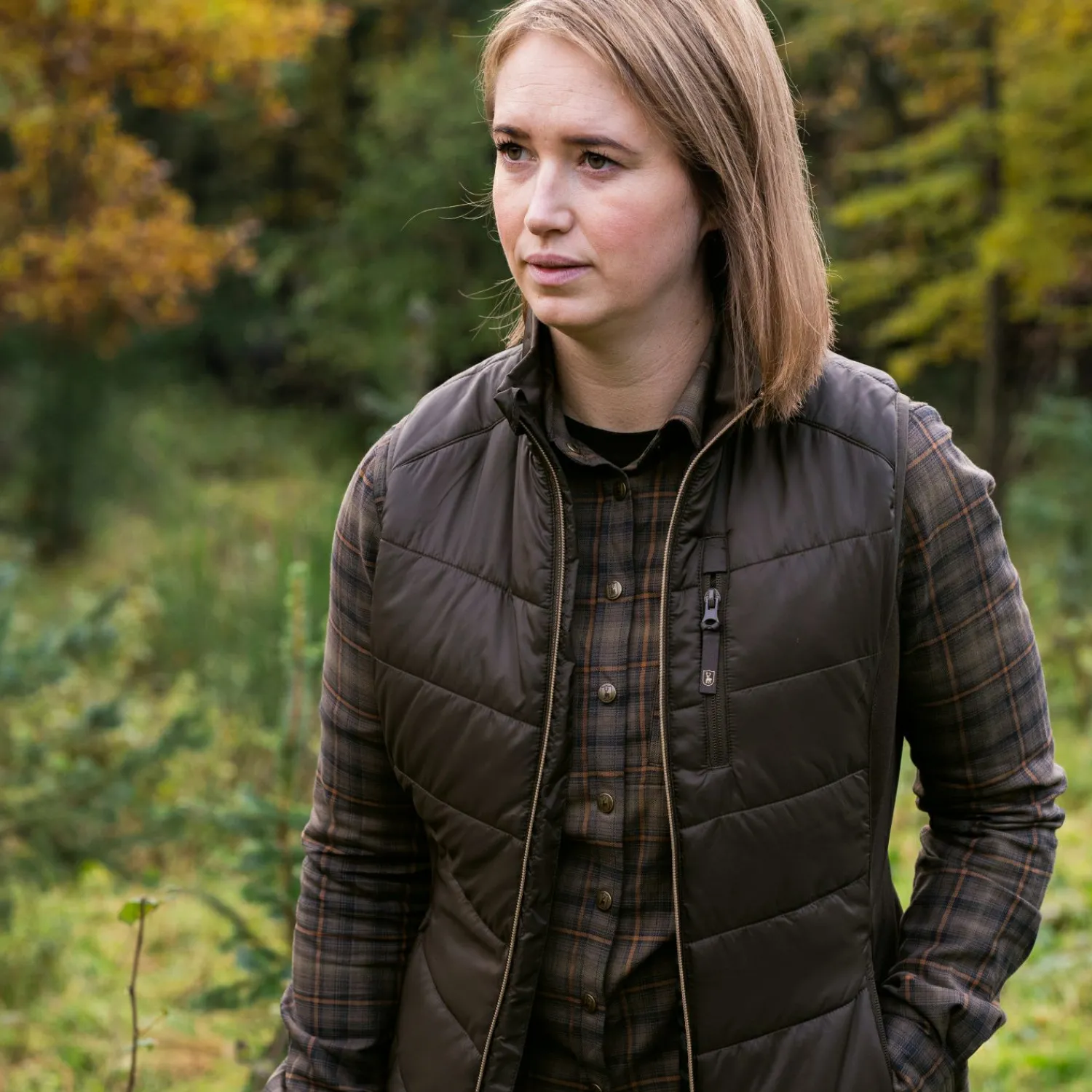 Deerhunter Lady Heat wattierte Weste Damen (Wood)<Damen Damen Angeljacken & -Westen