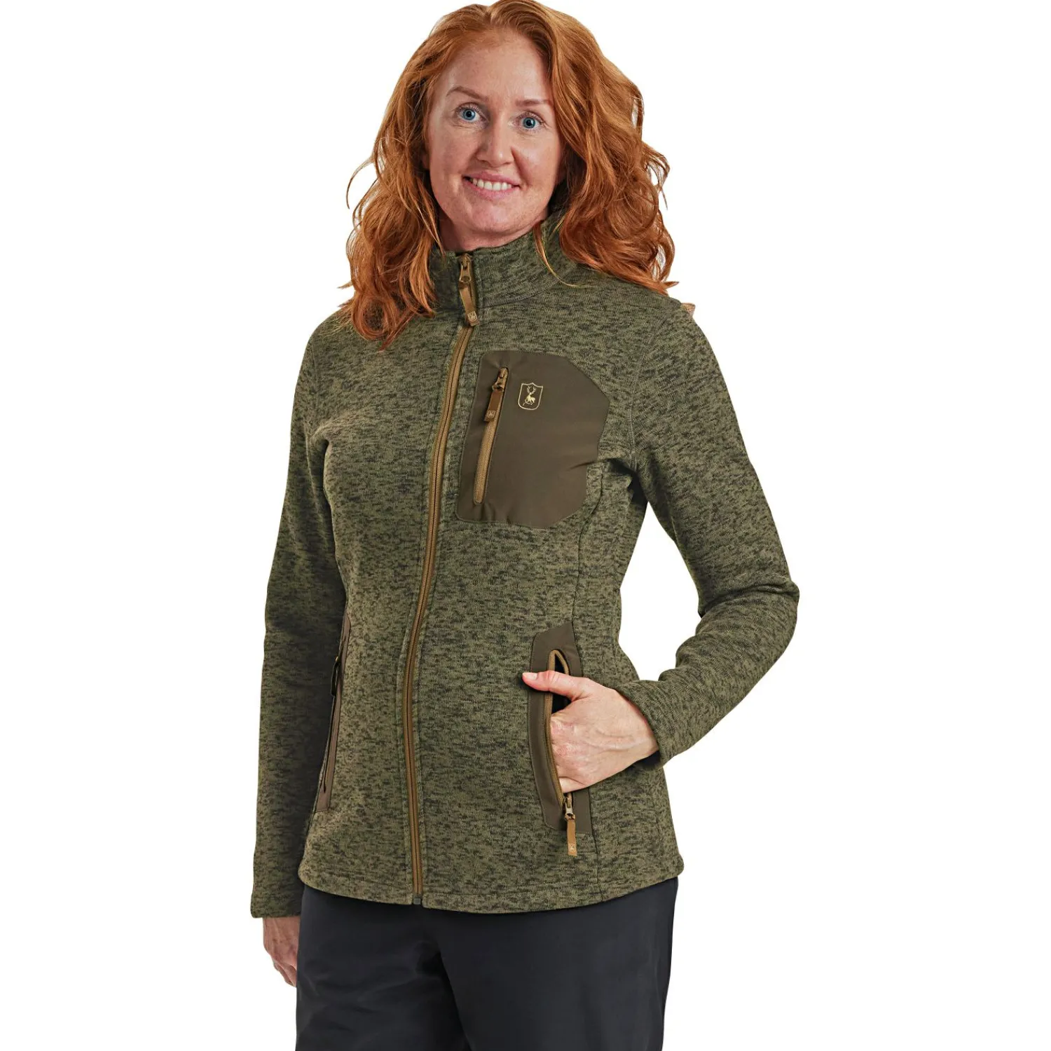 New Lady Sarek Strickjacke Damen (Olive Night Melange) Damen Damen Angeljacken & -Westen