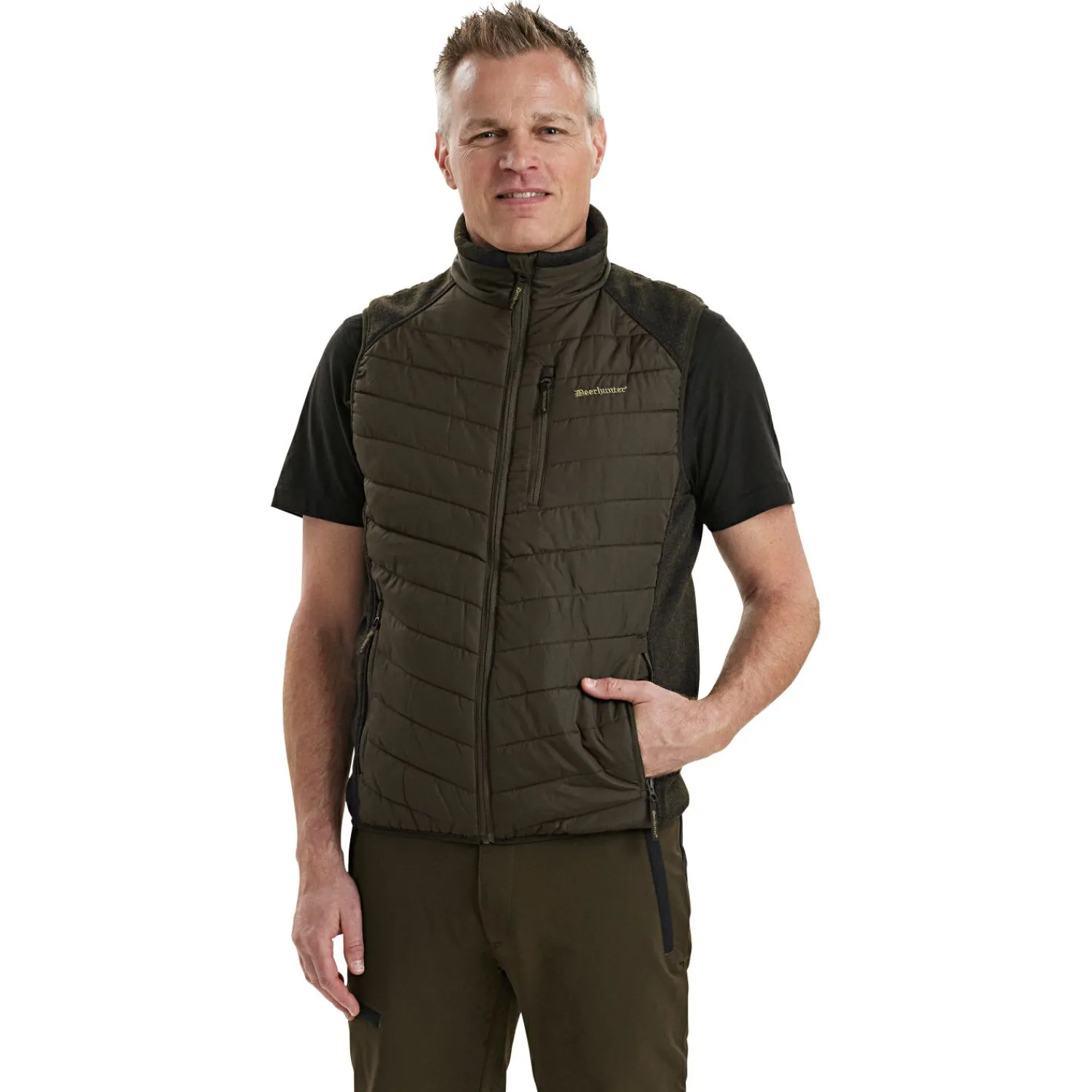 Clearance Moor wattierte Weste Herren, mit Strick (Brown Leaf) Outdoor- & Anglerwesten