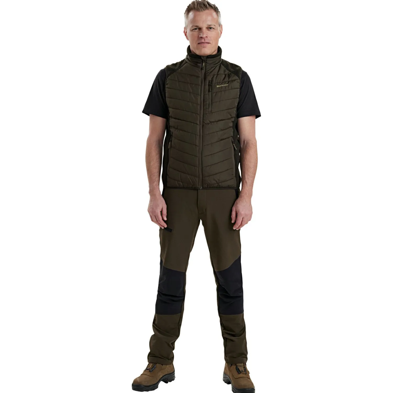 Clearance Moor wattierte Weste Herren, mit Strick (Brown Leaf) Outdoor- & Anglerwesten