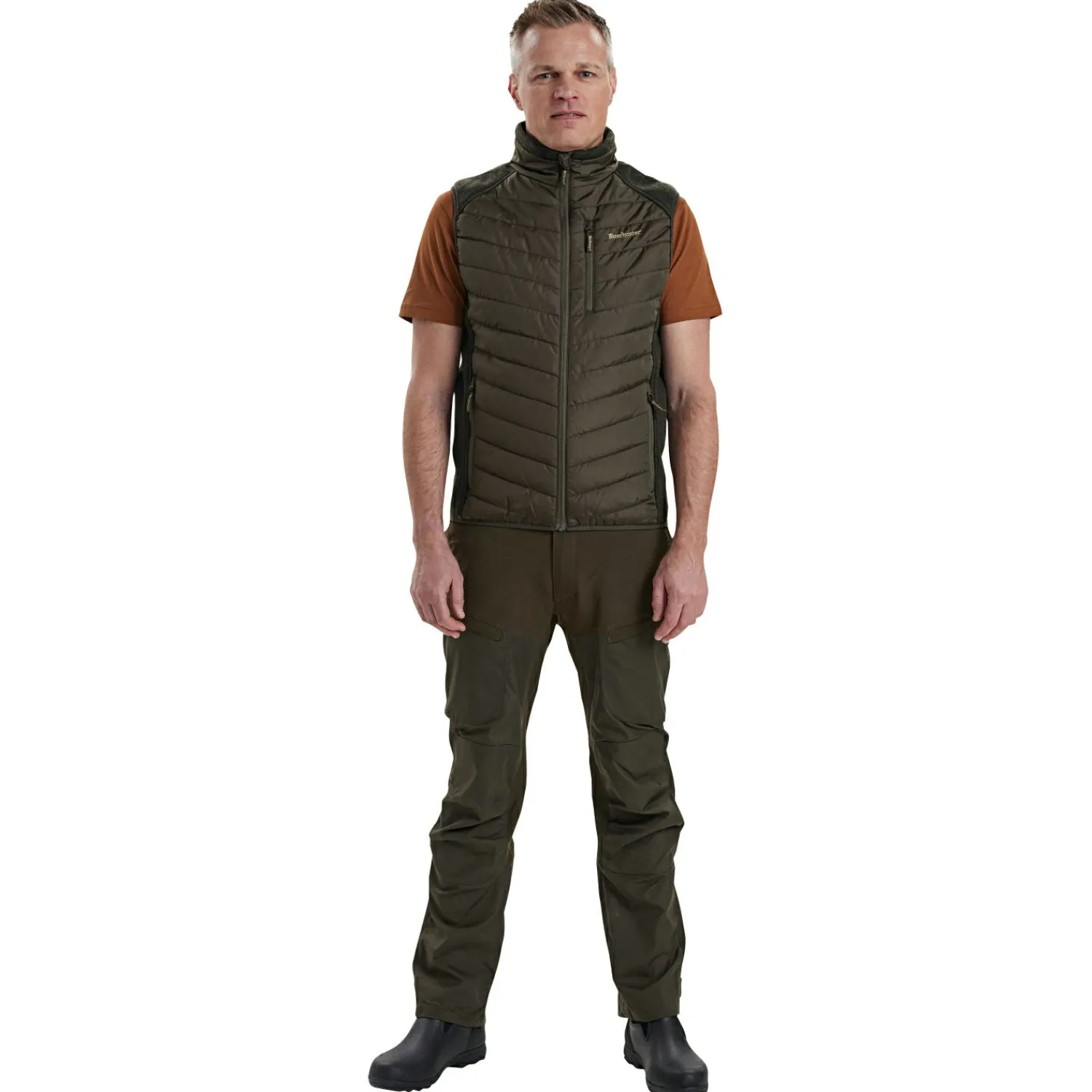 Deerhunter Moor wattierte Weste Herren, mit Strick (Timber)< Outdoor- & Anglerwesten