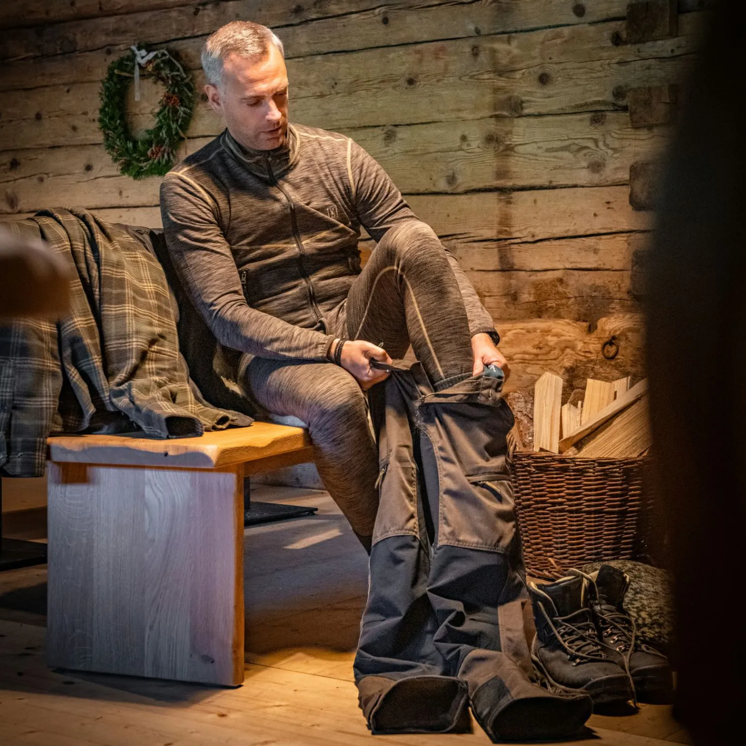 Deerhunter Norden Insulated Fleece Herren (Brown Melange)< Outdoor- & Angel-Unterwäsche