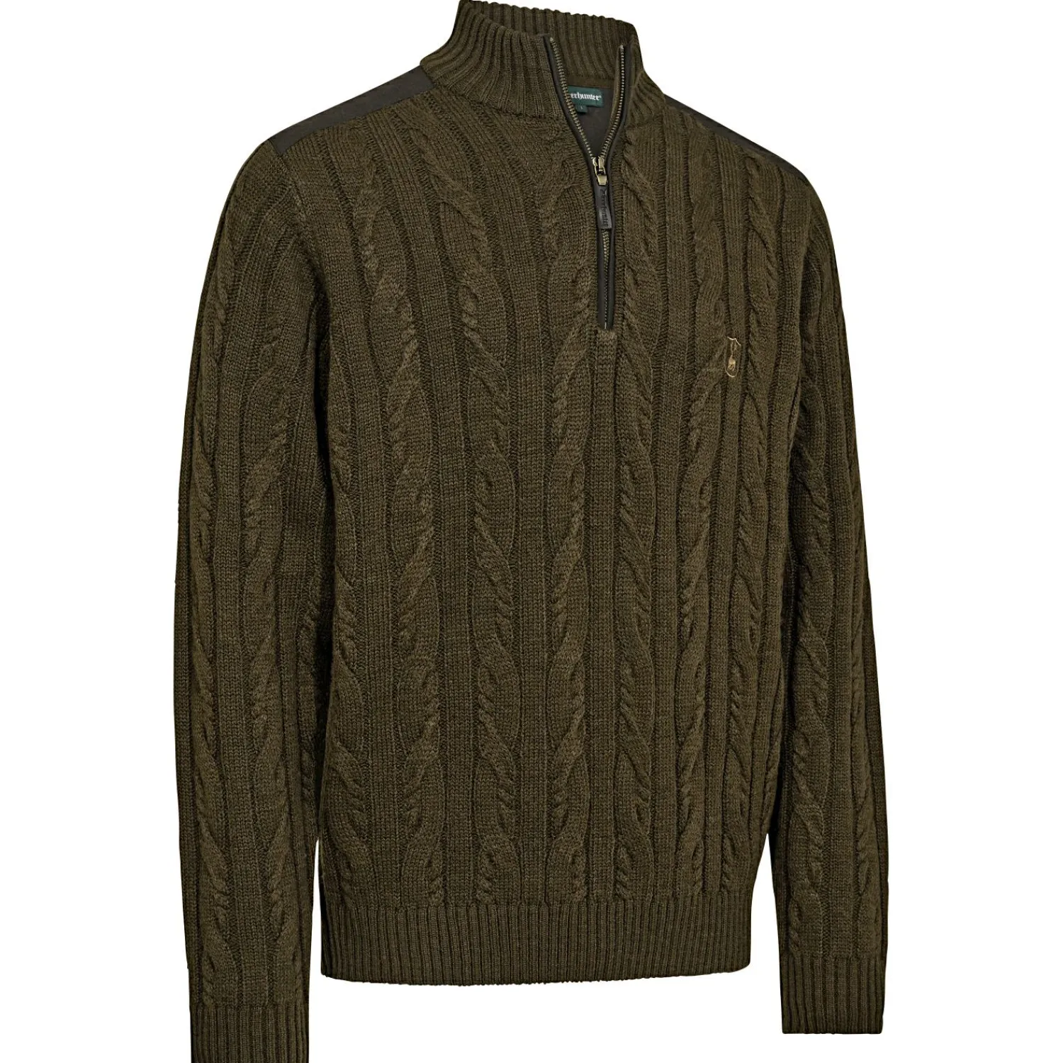 Deerhunter Randall ½-Zip Strickpullover Herren (Art Green)< Angelpullover & -Strickjacken