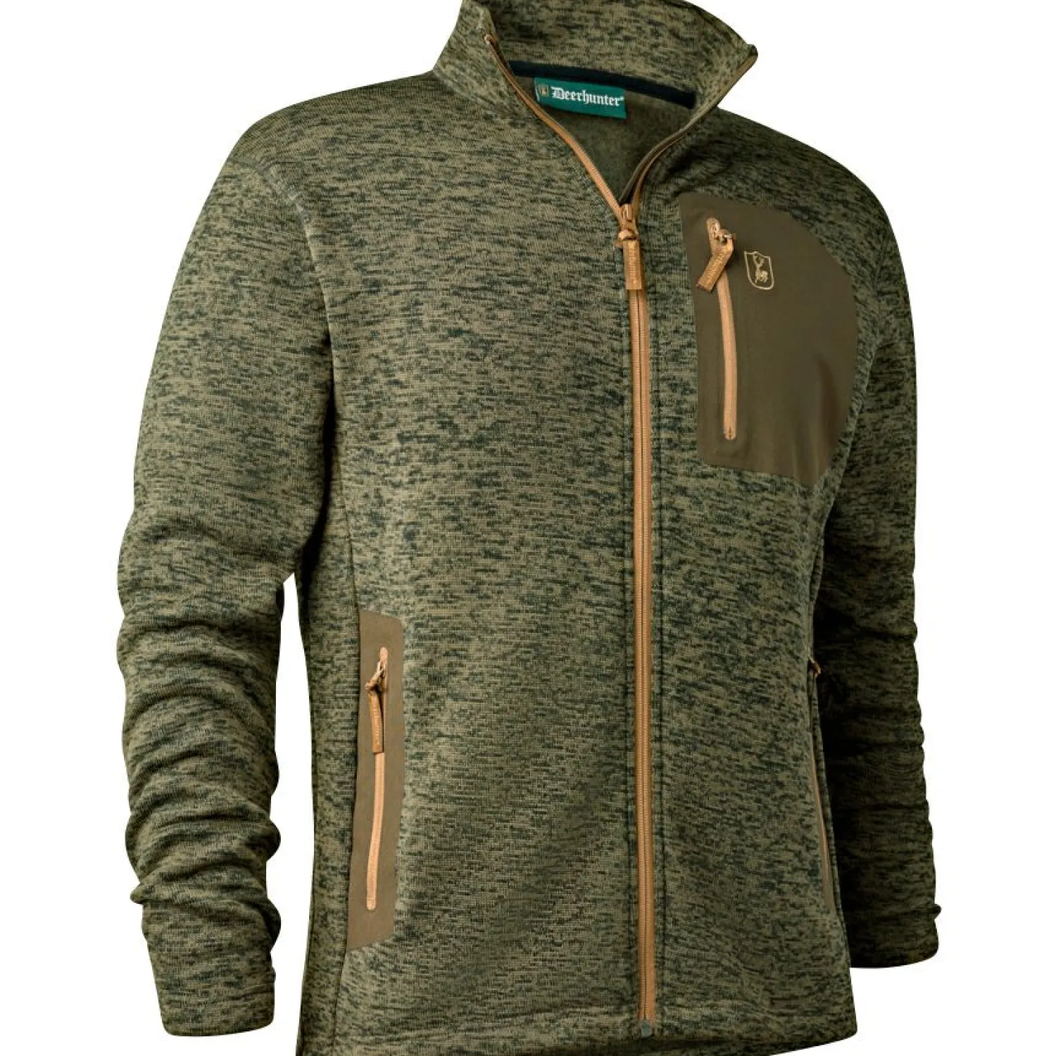 Deerhunter Sarek Strickjacke Herren (Olive Night Melange)< Outdoor- & Angel-Jacken