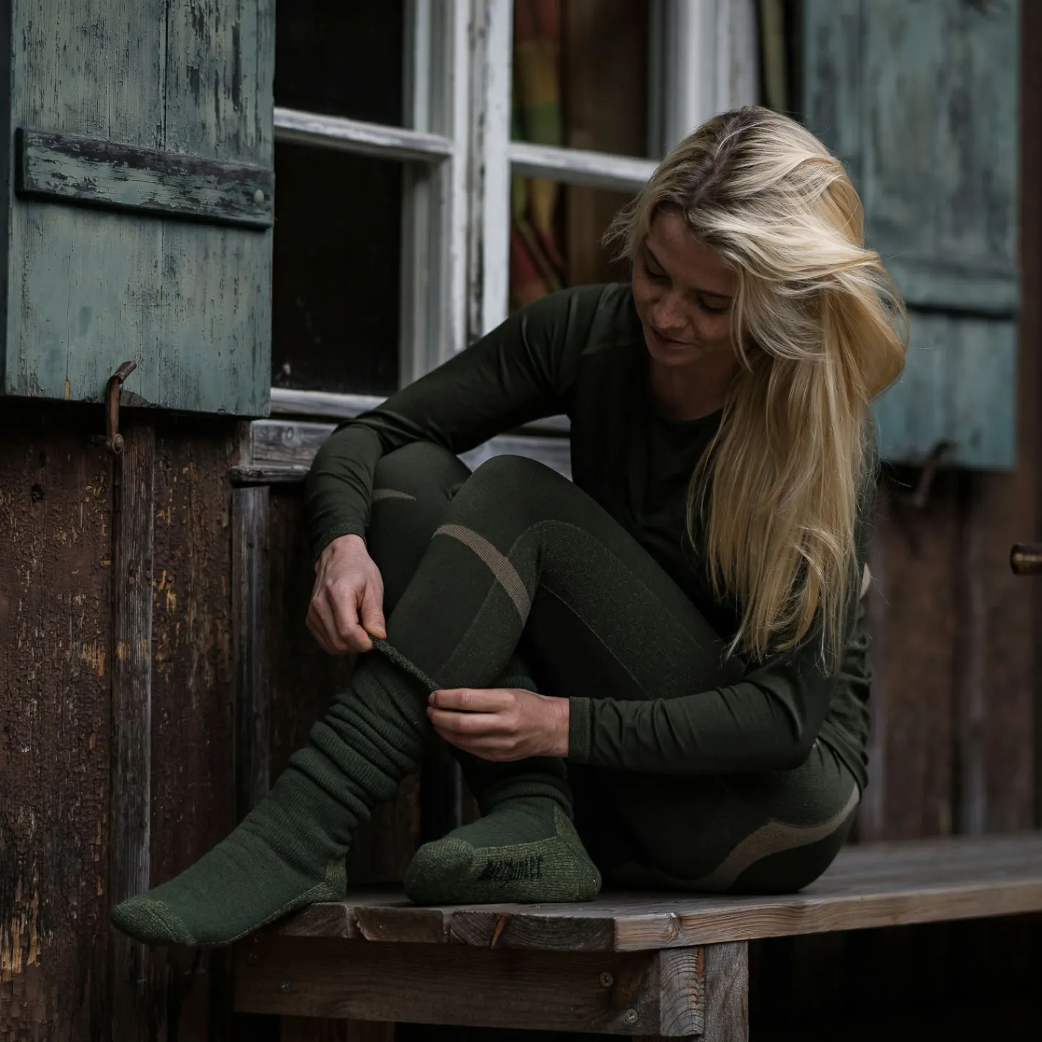 Deerhunter Woll Socken Deluxe, lang (Grape Leaf)< Outdoor- & Angel-Socken