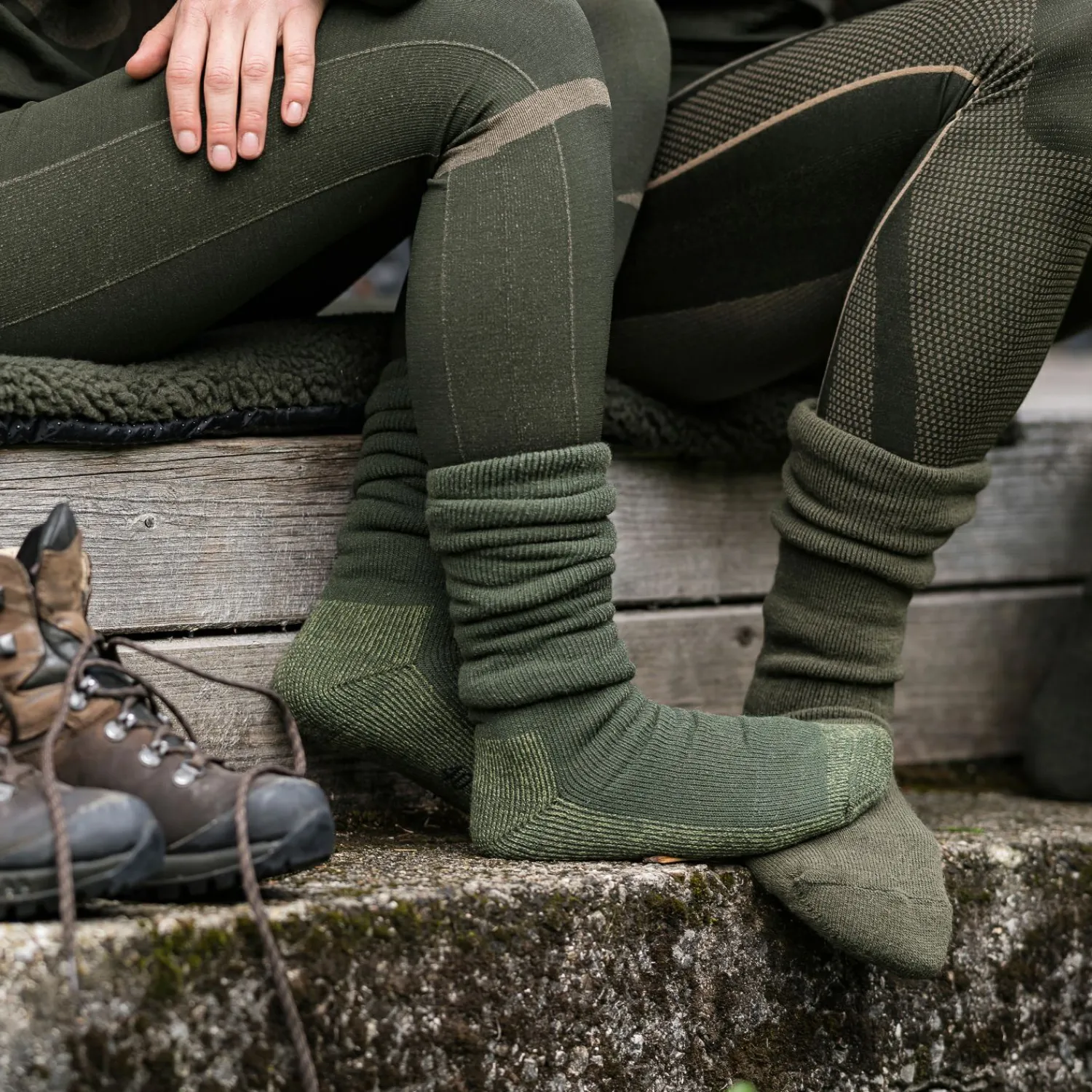 Deerhunter Woll Socken Deluxe, lang (Grape Leaf)< Outdoor- & Angel-Socken