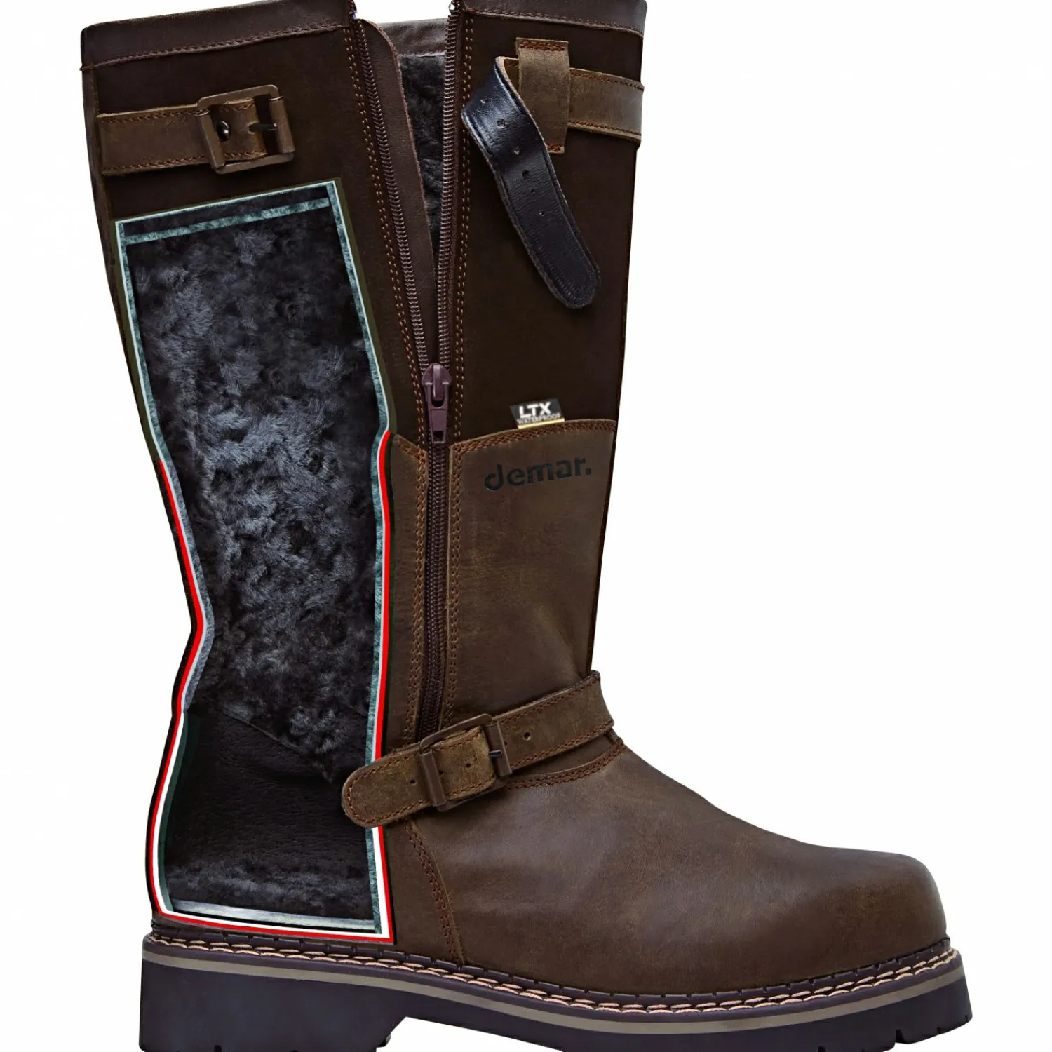 Clearance Tirol Deluxe High Boots Herren (Braun) Angel-Gummistiefel & Neoprenstiefel|Angelstiefel & Outdoor Boots
