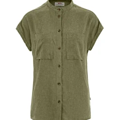 New Fjällräven Övik Hemp Shirt SS W Damen (Green) Damen Damen Angelshirts & -Oberteile