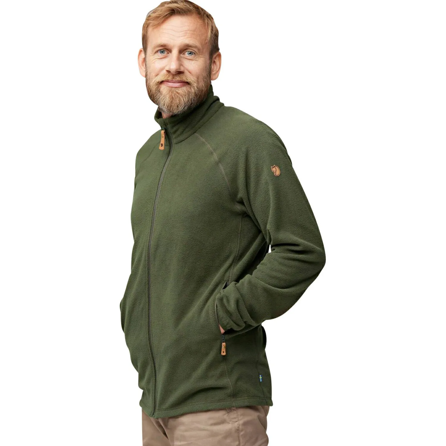 Fju00e4llru00e4ven Fjällräven Övik Lite Fleecejacket M Herren (Deep Forest)< Outdoor- & Angel-Jacken
