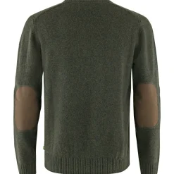 Clearance Fjällräven Övik Round-neck Sweater M Herren (Dark Olive) Angelpullover & -Strickjacken