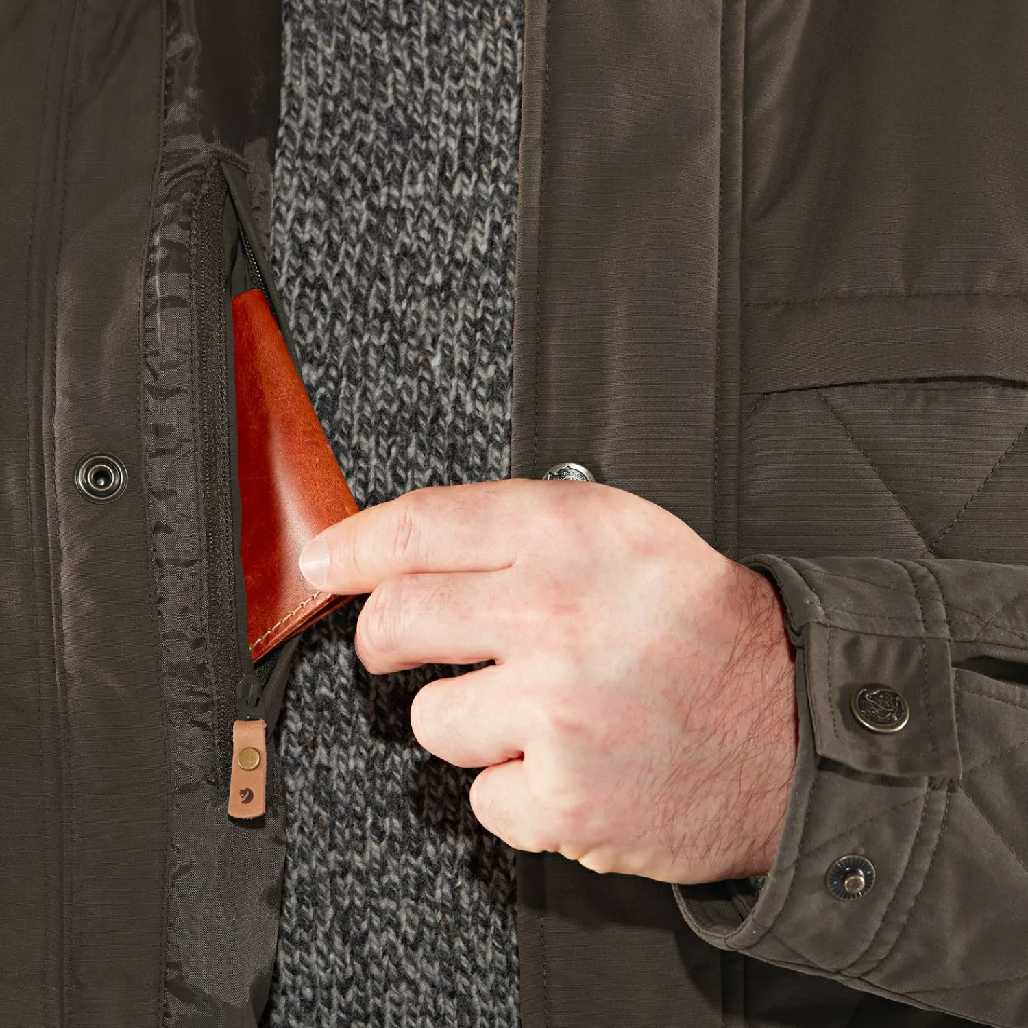 Hot Fjällräven Övik Wool Padded Jacket M Herren (Dark Olive) Outdoor- & Angel-Jacken