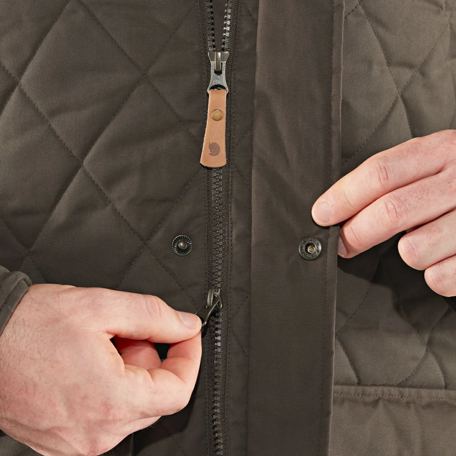Hot Fjällräven Övik Wool Padded Jacket M Herren (Dark Olive) Outdoor- & Angel-Jacken
