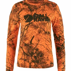 Online Fjällräven Värmland Wool LS W Damen (Orange Multi Camo) Damen Damen Angelshirts & -Oberteile