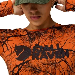 Online Fjällräven Värmland Wool LS W Damen (Orange Multi Camo) Damen Damen Angelshirts & -Oberteile