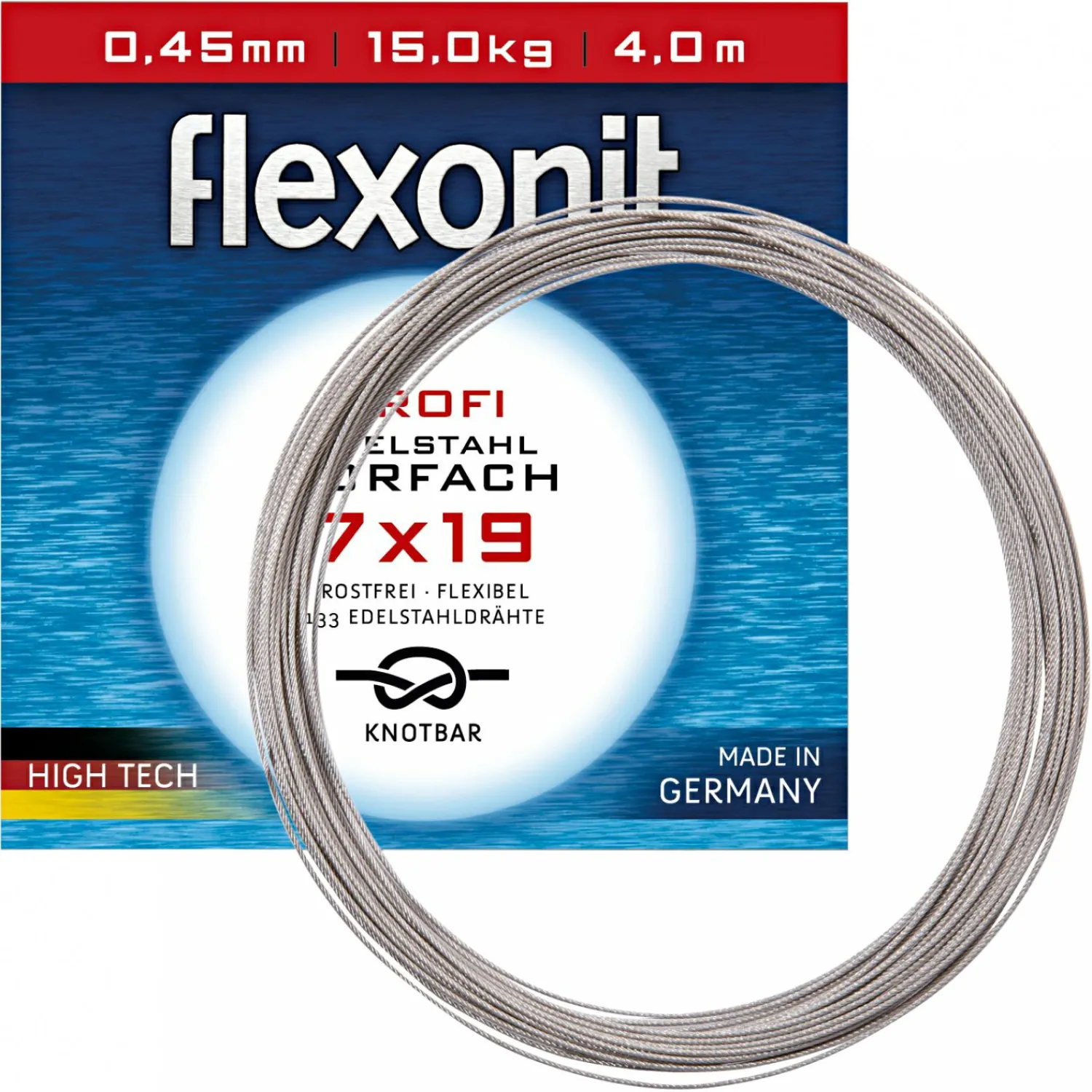 Flexonit Stahlvorfach 7x19< Angelvorfächer & Beifänger|Raubfischangeln-Zubehör