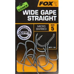 Fox Angelhaken Edges Wide Gape Straight Hooks X10< Angelhaken|Karpfenangeln-Zubehör