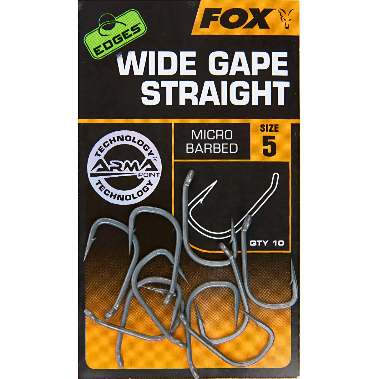 Fox Angelhaken Edges Wide Gape Straight Hooks X10< Angelhaken|Karpfenangeln-Zubehör
