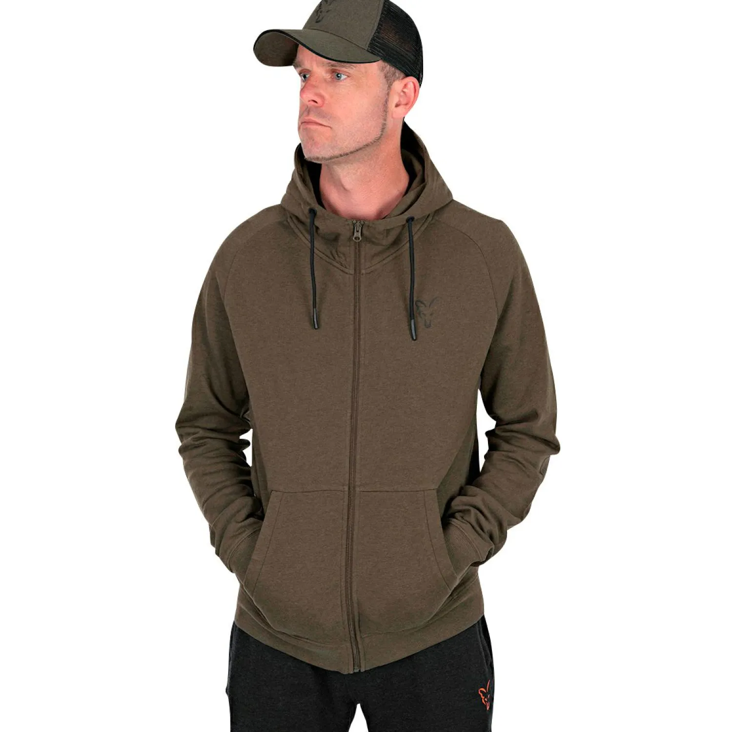 Fox Collection LW Hoody Herren (Green/Black)< Angelpullover & -Strickjacken