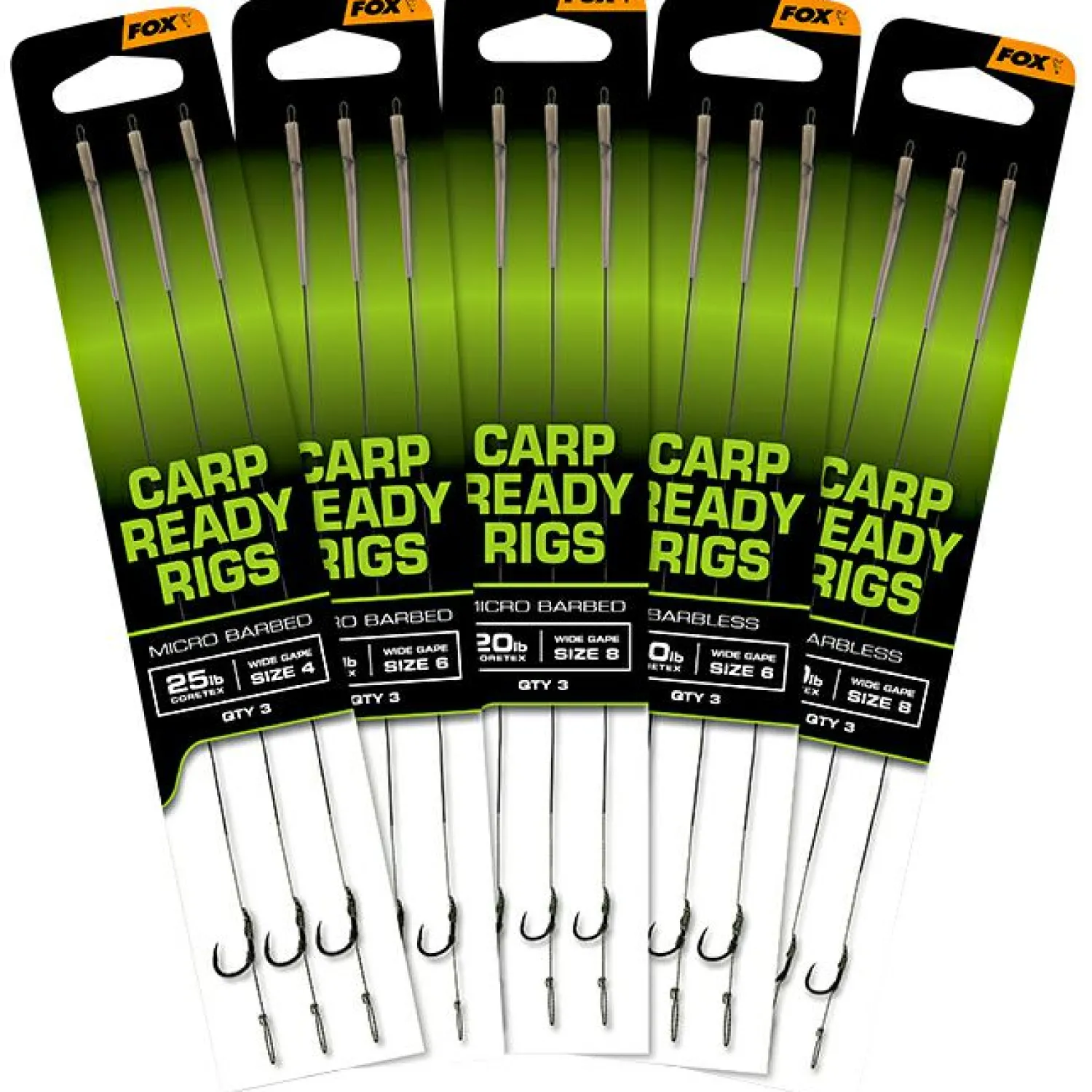 Outlet EOS Ready Rigs - x3 Wide Gape Karpfenangeln-Zubehör