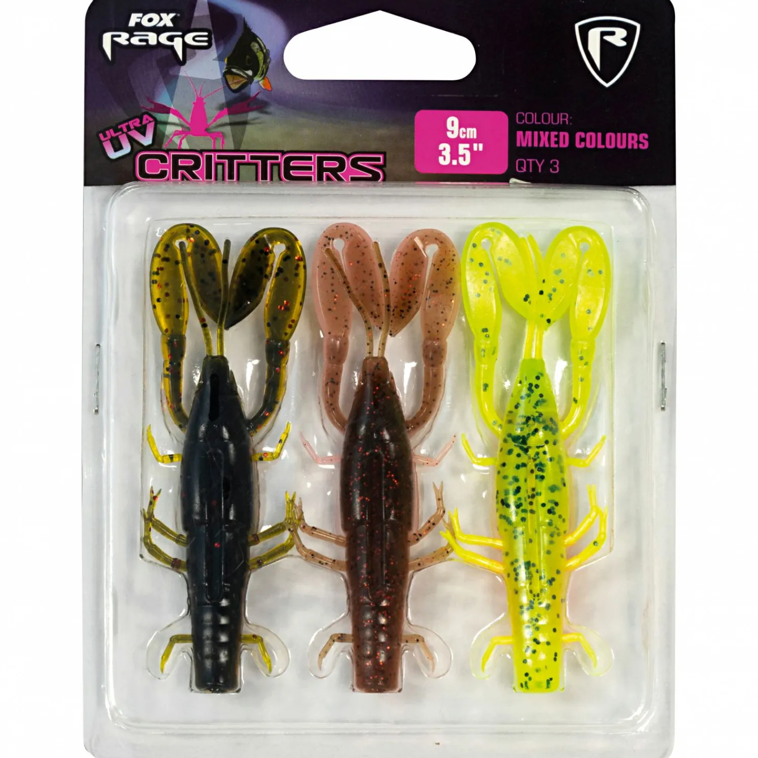 Fox Rage Gummikrebs Set Ultra UV Critter< Gummiköder ·Gummifische & Shads|Raubfischangeln Kunstköder
