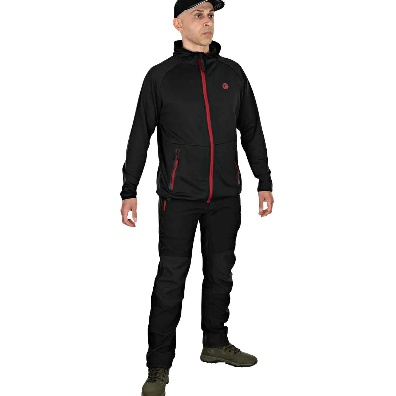 Fox Rage Pro Series Soft Shell Trousers Herren (Grey/Chili Red)< Outdoor- & Angler-Cargohosen