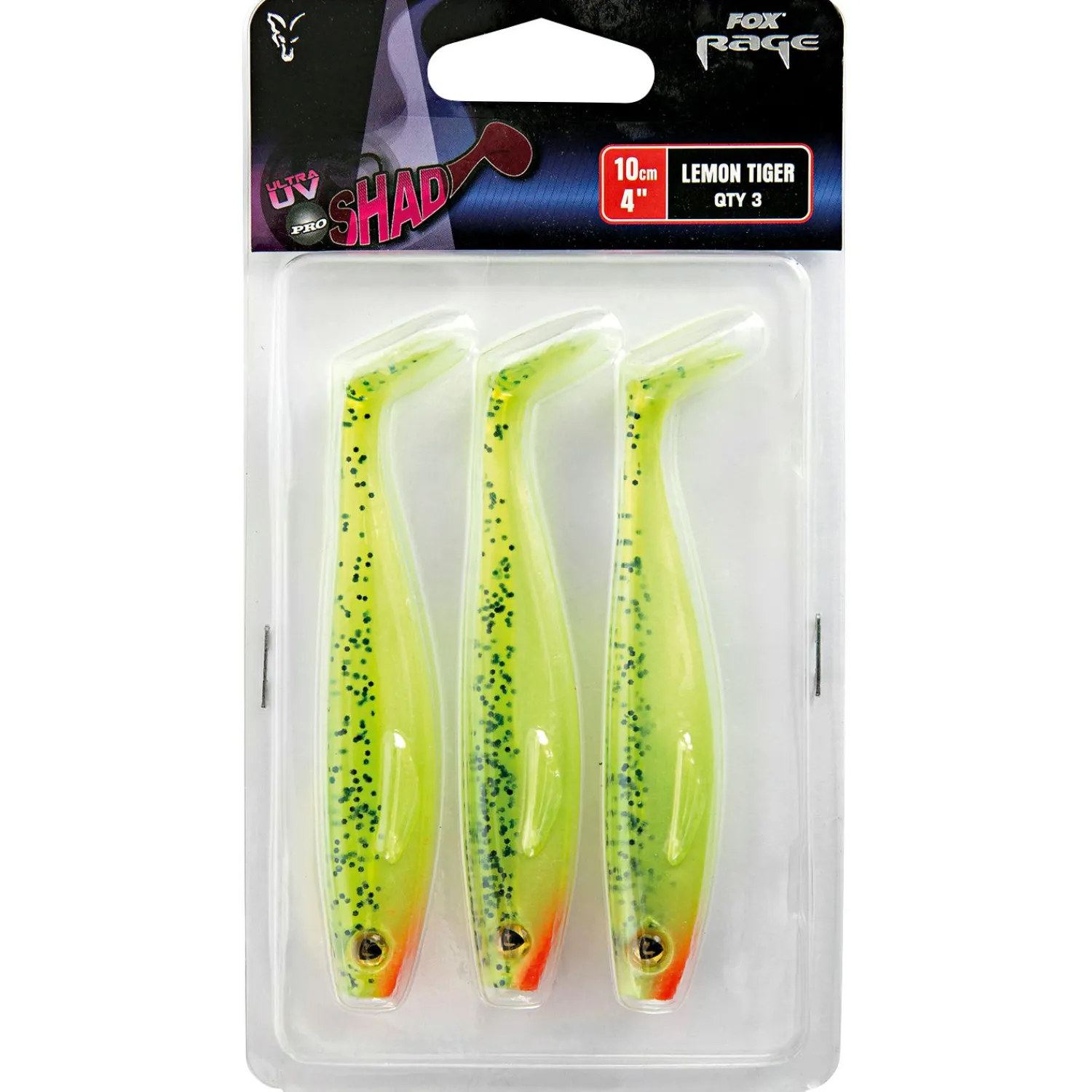 Fox Rage Pro Shad UV (Lemontiger)< Gummiköder ·Gummifische & Shads