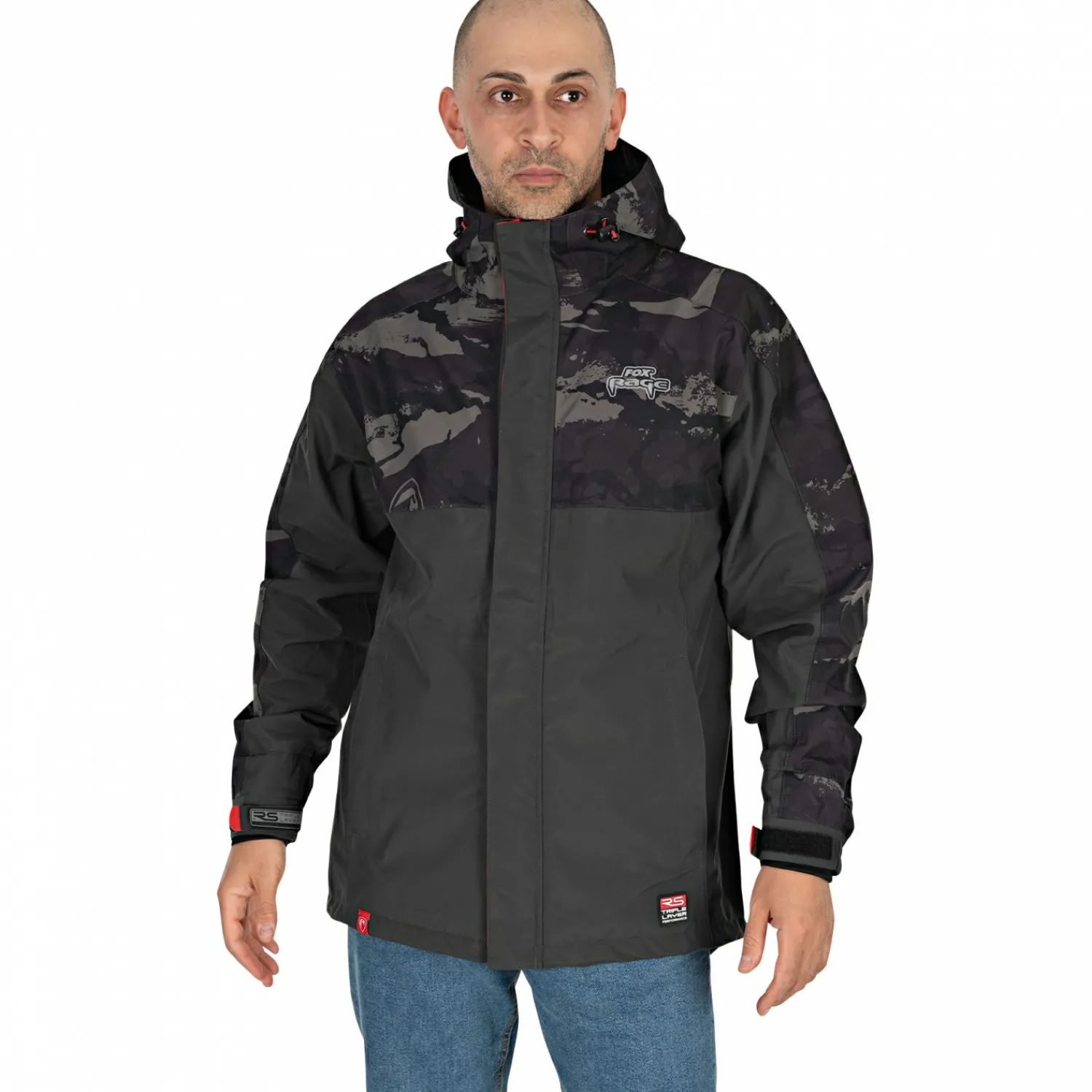 Fox Rage RS Triple-Layer Jacket Herren (Black/Camo)< Outdoor- & Angel-Jacken
