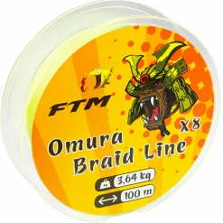 Hot Angelschnur Omura Braid Line (fluogelb, 100 m) Geflochtene Schnüre