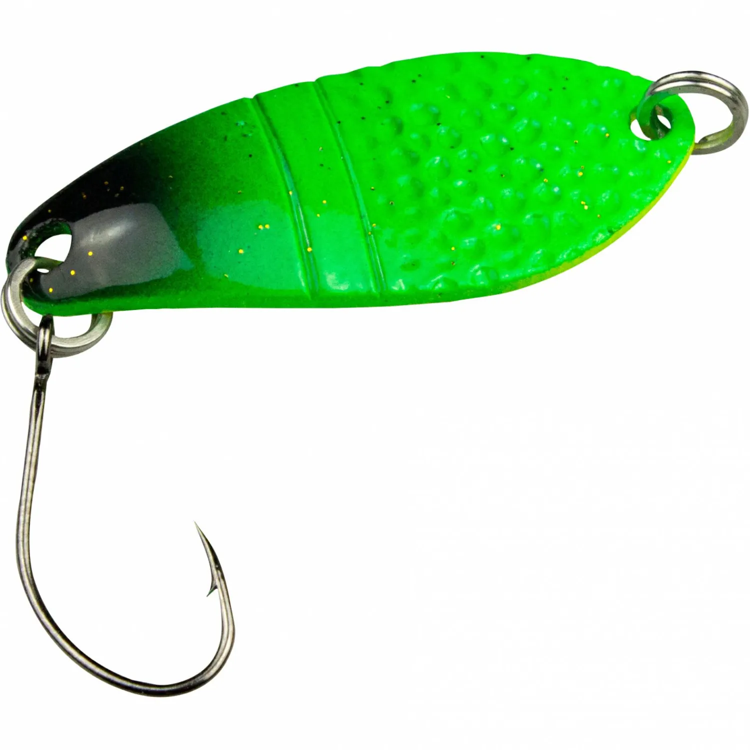 FTM Trout Spoon Dragon (2,5 g, Black/Green, Yellow UV)< Trout Spoons|Trout Spoons