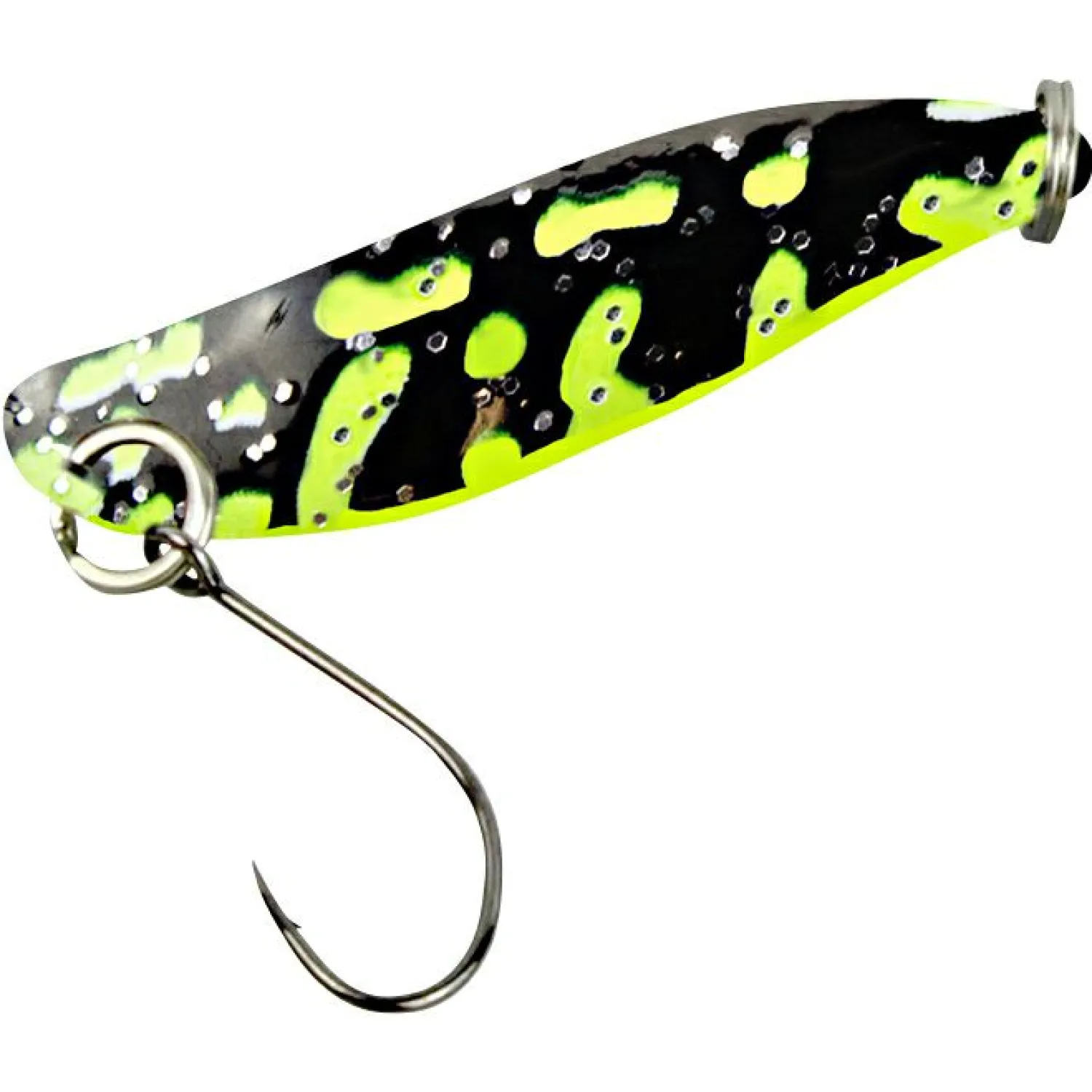 FTM Trout Spoon Hammer (3,2 g, Grün/Schwarz Glitter UV)< Trout Spoons|Trout Spoons