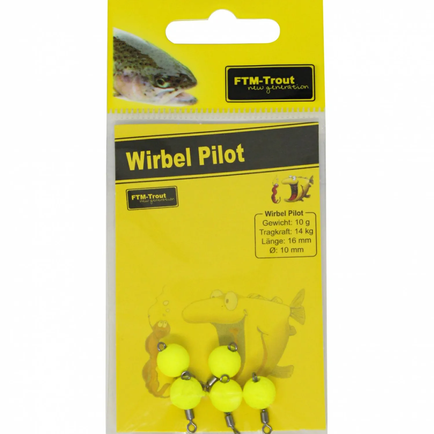 FTM Wirbel Pilot, gelb< Forellenposen|Forellenangeln-Zubehör