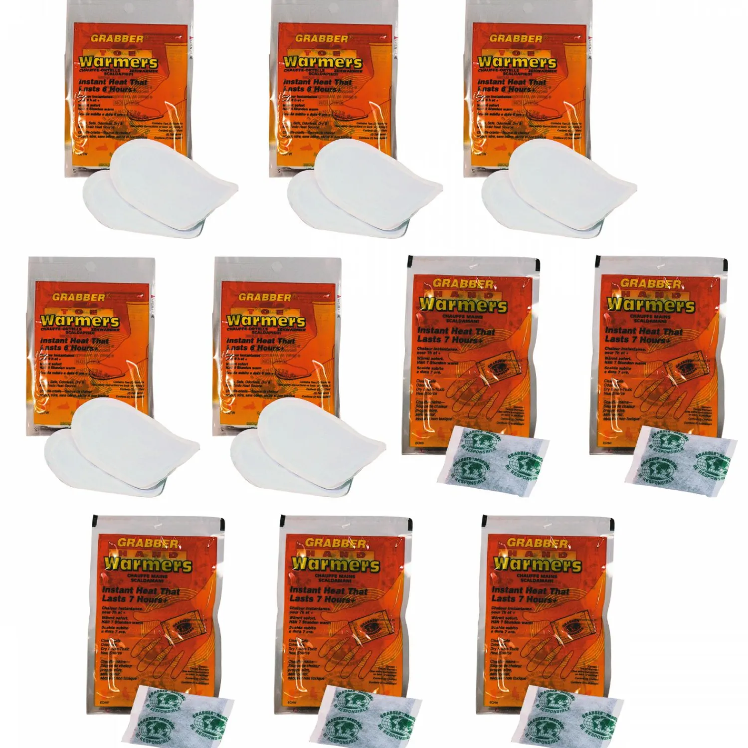 Grabber Hand- und Fußwärmer 10er Set< Handwärmer & Fußwärmer