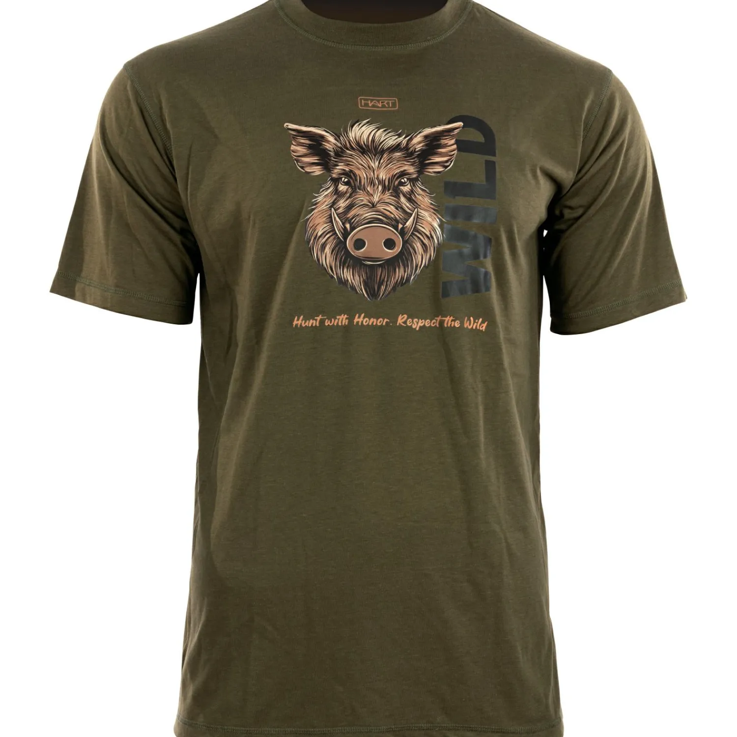 Hart Ground Wildboar T-Shirt Herren (Olive)< Angelshirts & Angel-Oberteile
