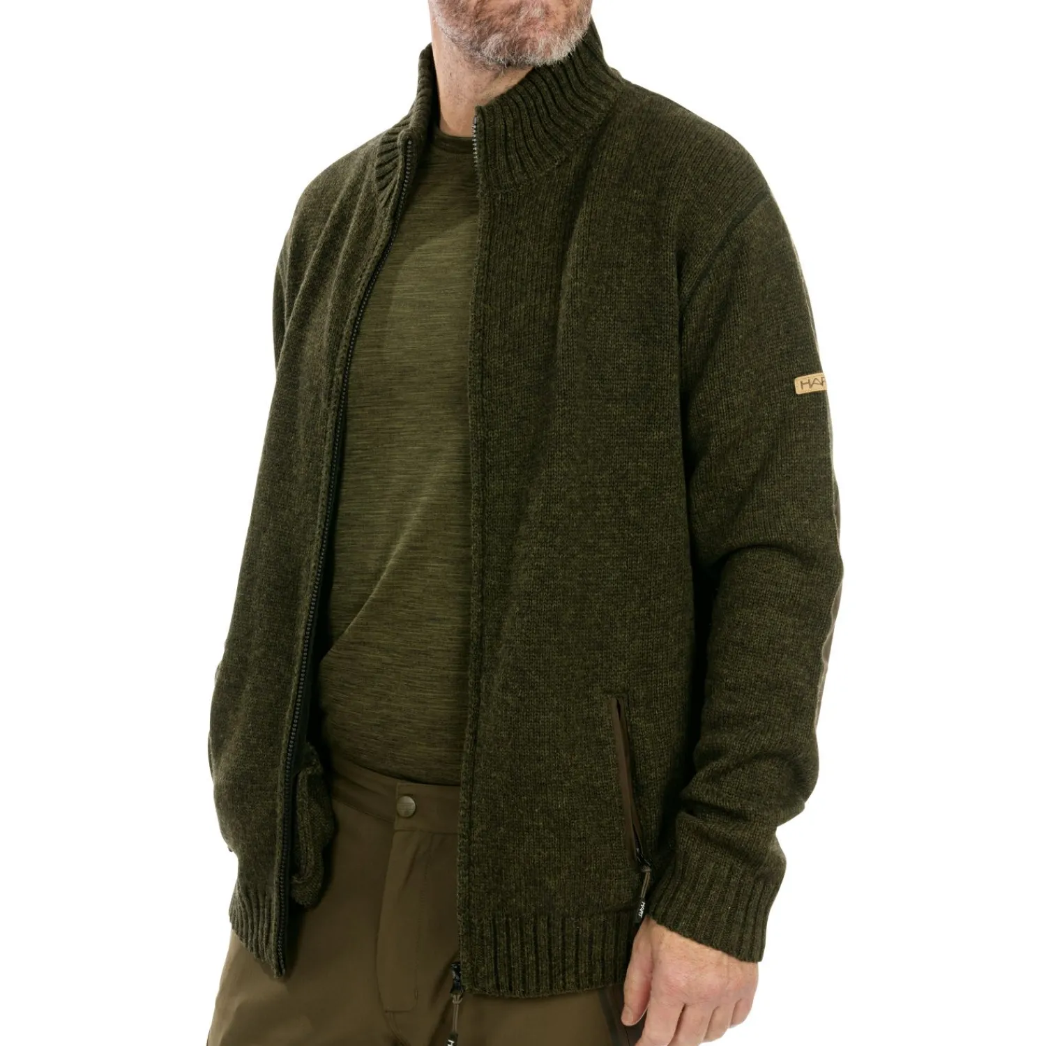Best Nevis-FZ Strickjacke Herren (Dunkeloliv) Angelpullover & -Strickjacken