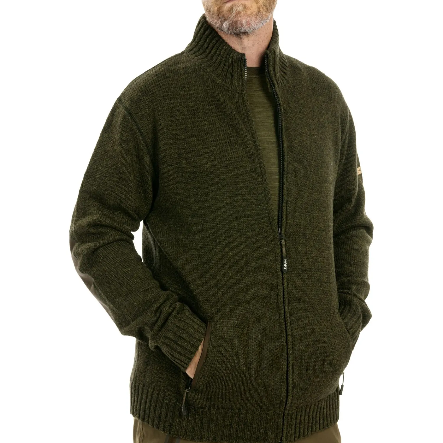 Best Nevis-FZ Strickjacke Herren (Dunkeloliv) Angelpullover & -Strickjacken