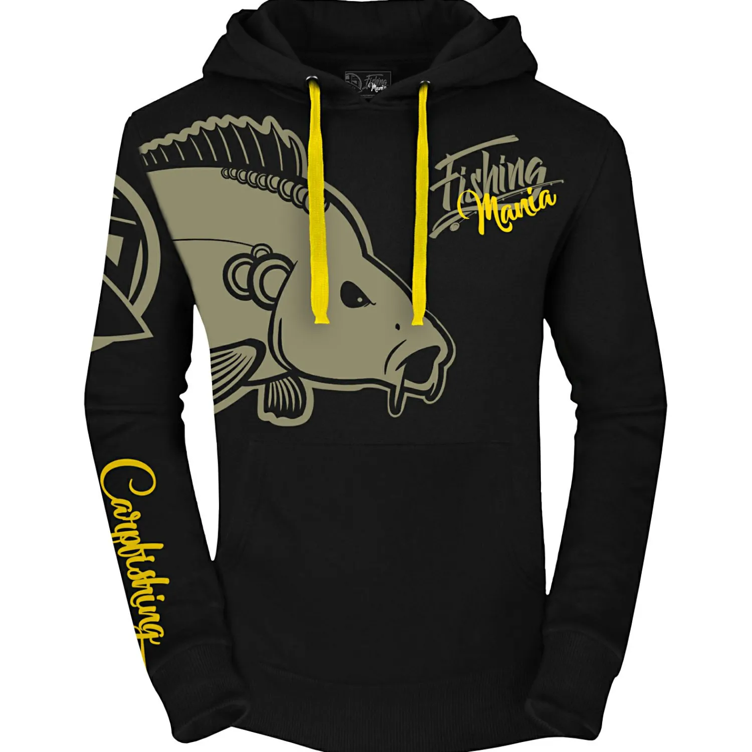 New Fishing Mania Carpfishing Hoodie Herren (Black) Angelpullover & -Strickjacken