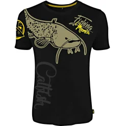Hotspot Fishing Mania CatFish T-Shirt Herren (Black)< Angelshirts & Angel-Oberteile