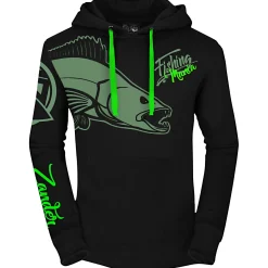 Fishing Mania Zander Hoodie Herren (Black) Angelpullover & -Strickjacken