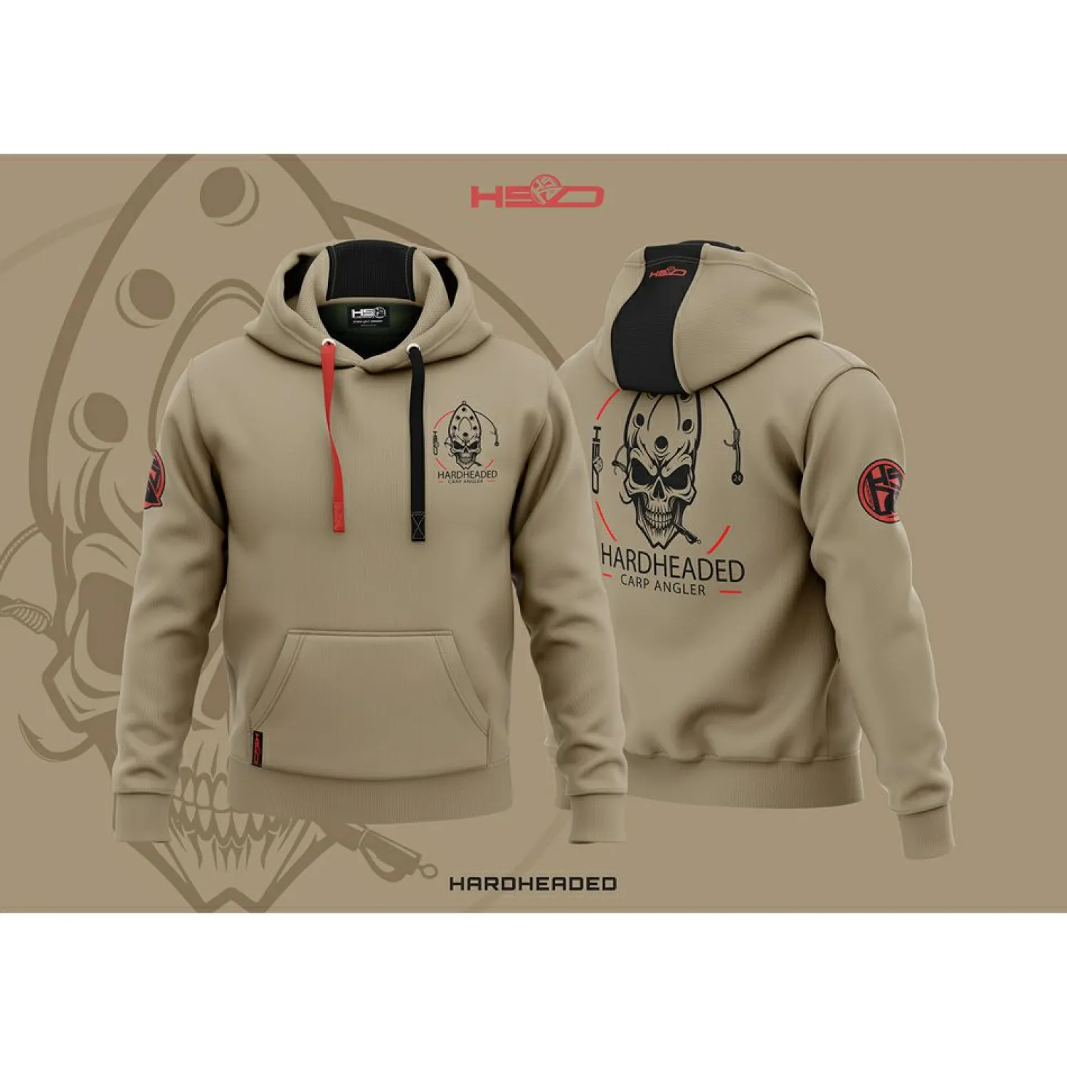 Outlet Hardheaded Hoodie Herren (Light Brown) Angelpullover & -Strickjacken