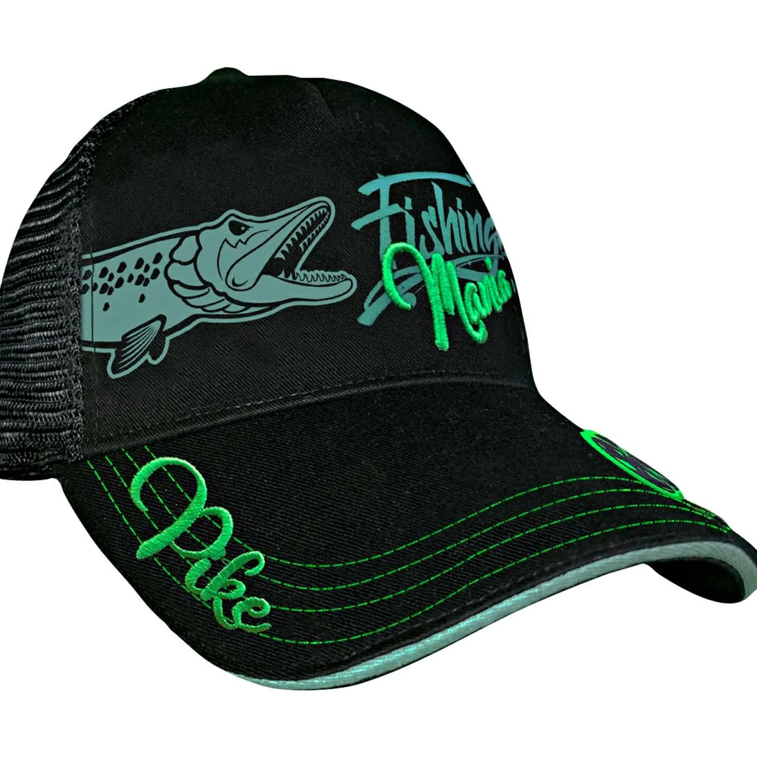 Online Pike Mania Cap Unisex (Black) Outdoor- & Angel-Kappen