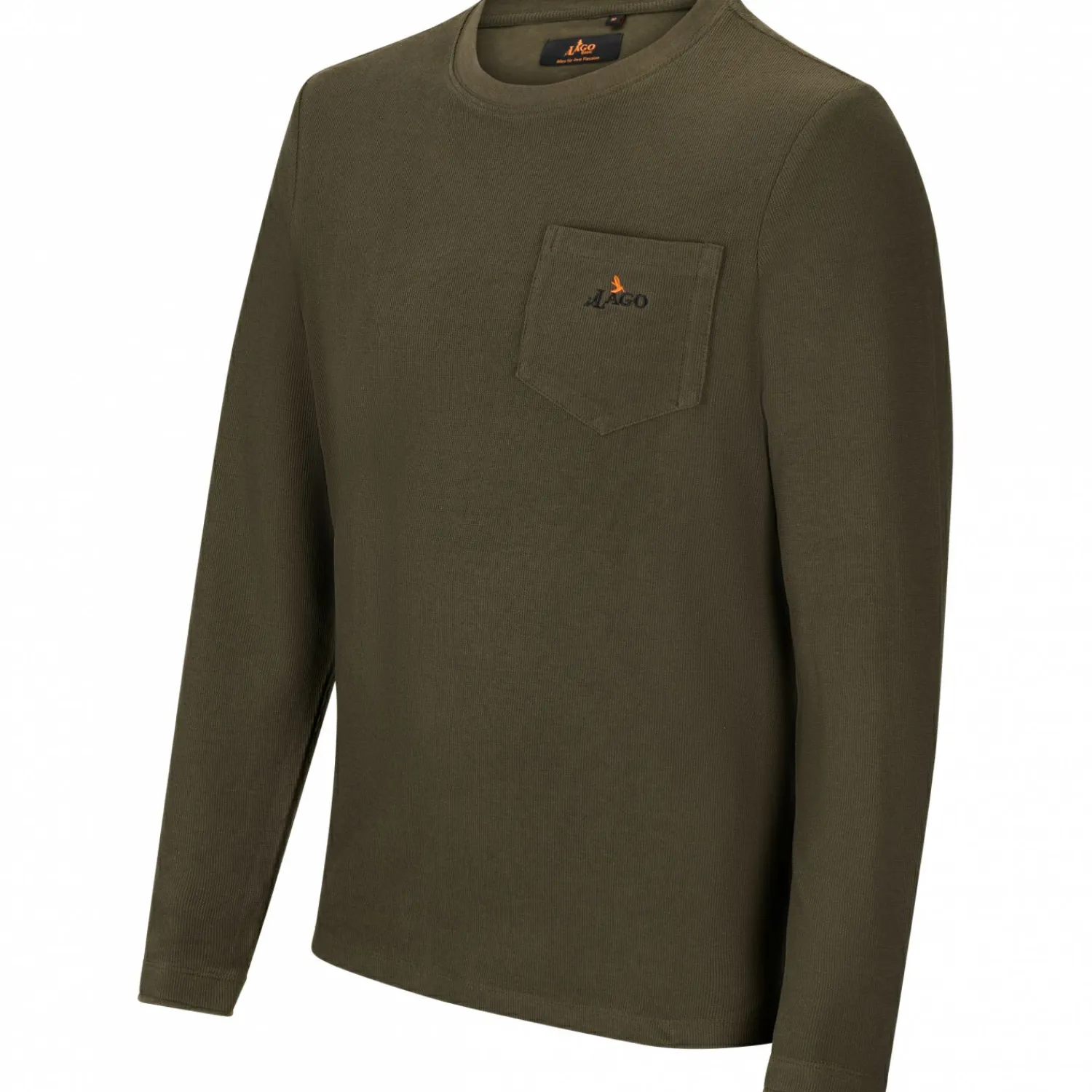 Discount Longsleeve Heavy Keiler Herren (Oliv) Angel-Poloshirts & Langarmshirts