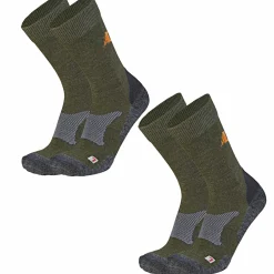2er-Set: Anti-Zeckensocken Unisex (Oliv) Outdoor- & Angel-Socken