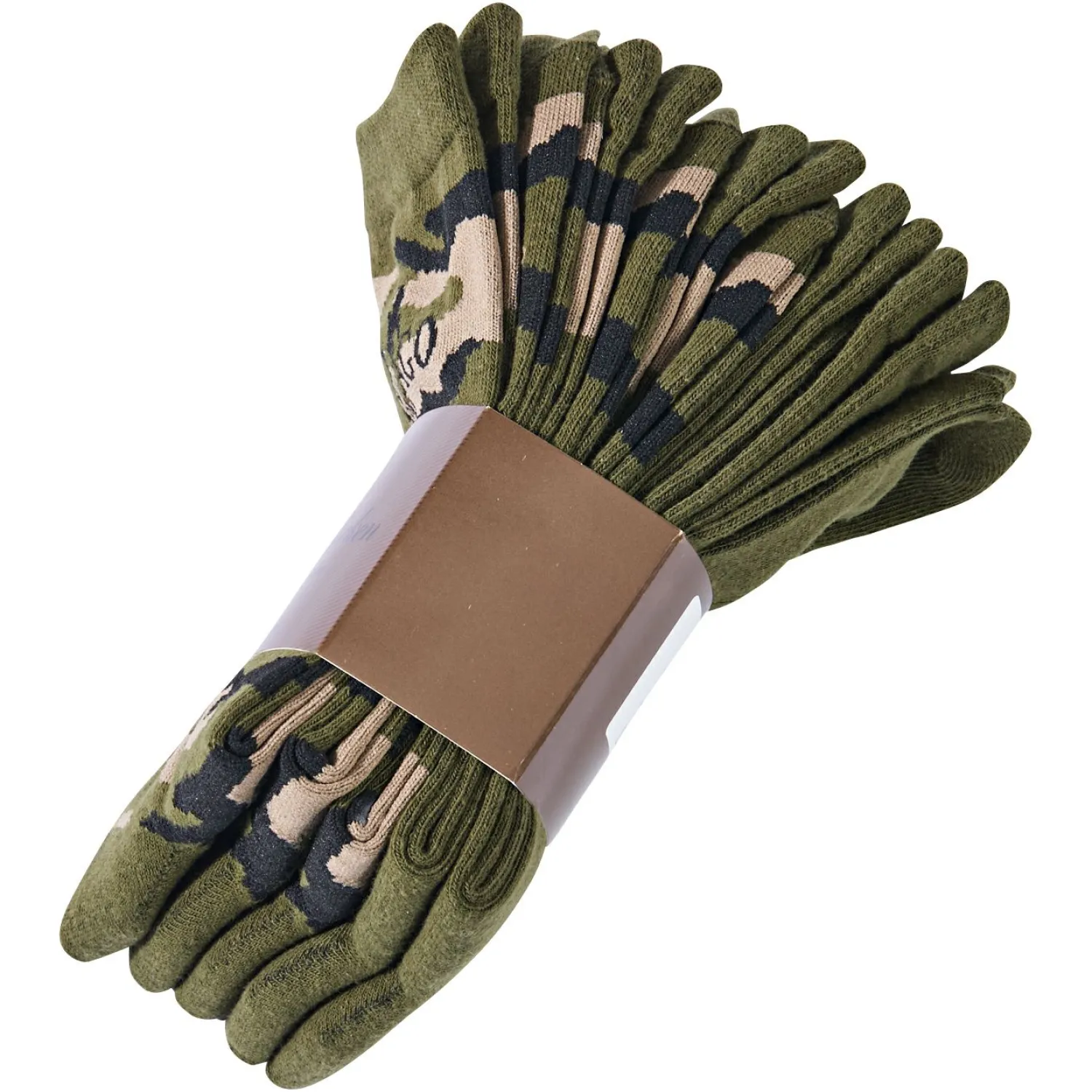 5er-Set: Socken Unisex (Camouflage/Oliv) Outdoor- & Angel-Socken