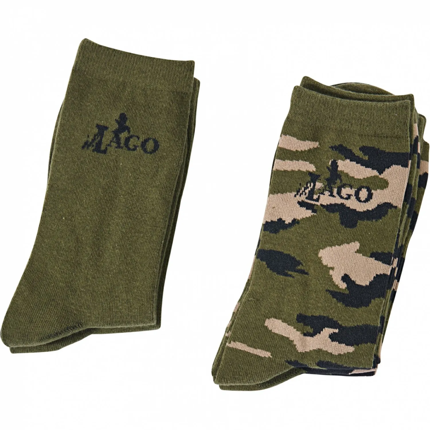 5er-Set: Socken Unisex (Camouflage/Oliv) Outdoor- & Angel-Socken