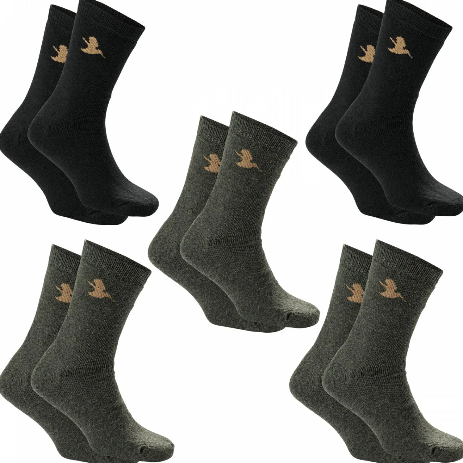 il Lago Prestige 5er-Set: Thermosocken Geo Pro Unisex (Oliv/Schwarz)< Outdoor- & Angel-Socken